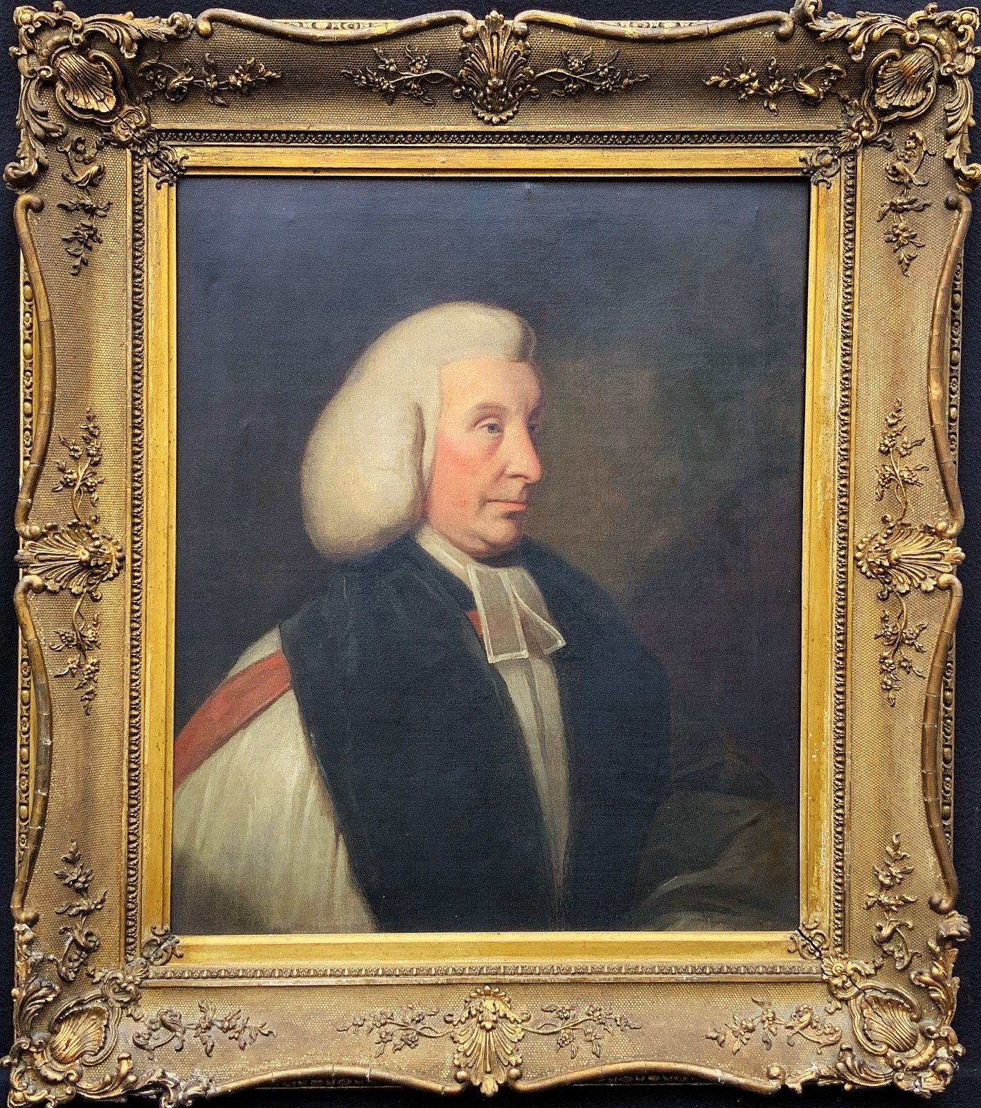 photo vintage Large Superb 18th Century Oil Portrait Painting Vicar Of Kinver, Staffordshire