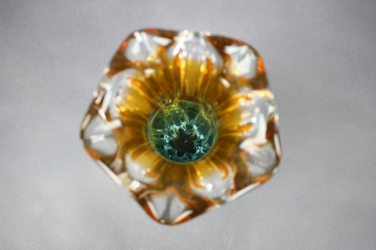 Mid-Century amber en groene kunstglazen vaas van Josef Hospodka, jaren 1960 photo 340.0