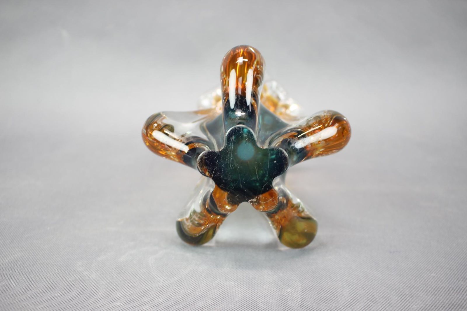 Mid-Century amber en groene kunstglazen vaas van Josef Hospodka, jaren 1960 photo vinterior