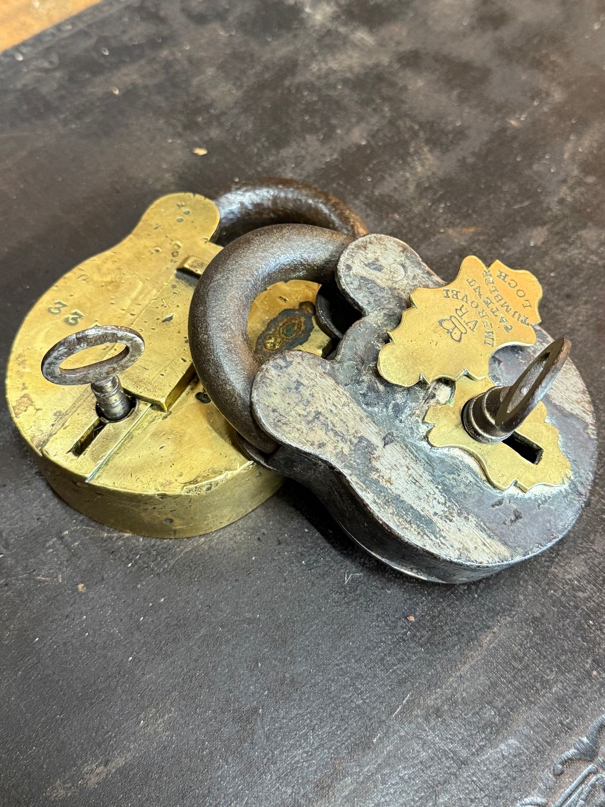 Antique Chubbs Lock And Original Working Key Padlock Collectible Iron Work photo for sale