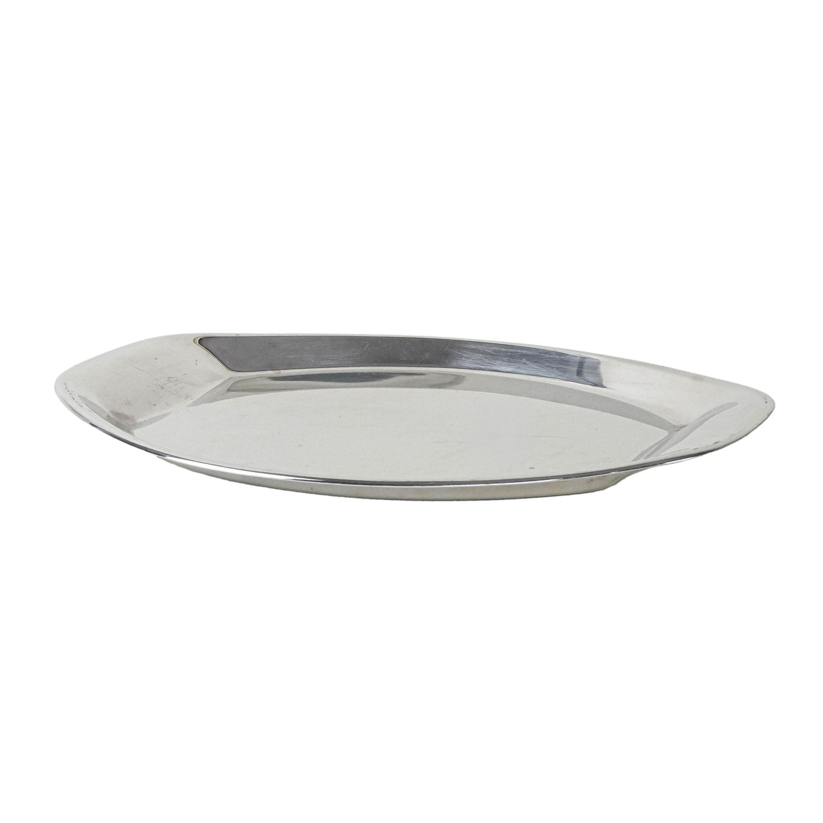 Oval Metal Tray, Italian Design, 1980s, Production: Italy