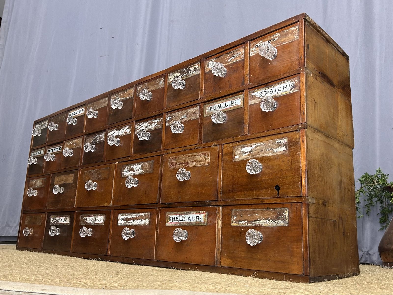 Antique Haberdashery Cabinet Chemist Bank Of Drawers Apothecary Chest Of Drawers photo vintage