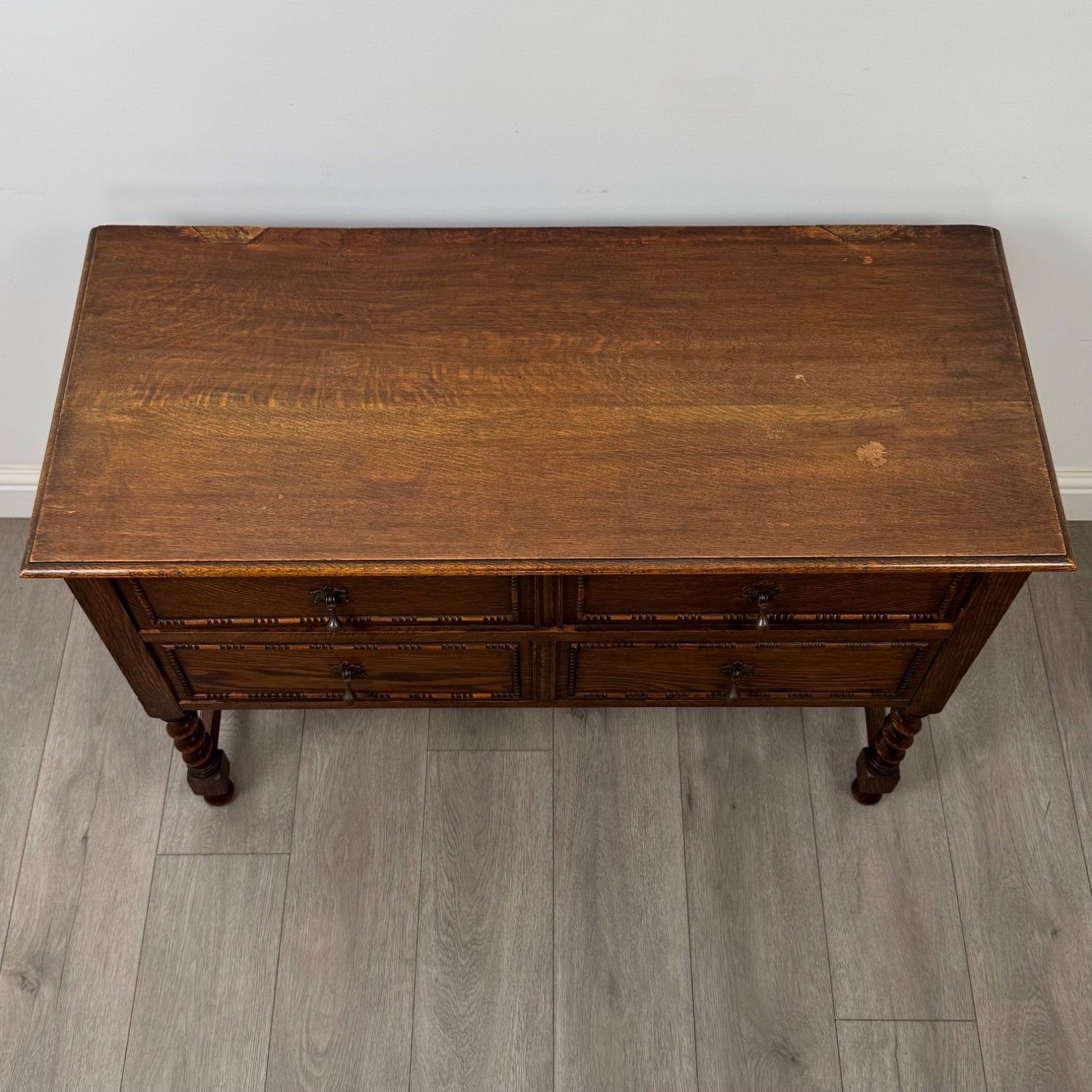 photo furniture Antique 20th Century Jacobean Style Chest Of Drawers In Oak ( Af 5776 )