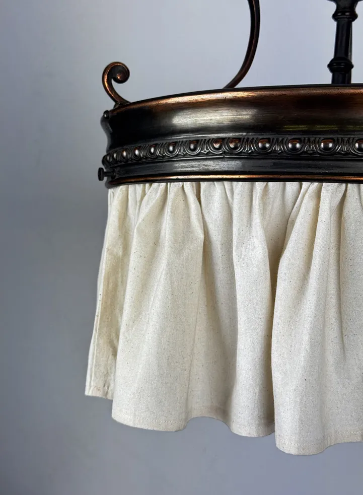 Art Nouveau Ring Pendant Light With Calico Skirt (56286) photo furniture