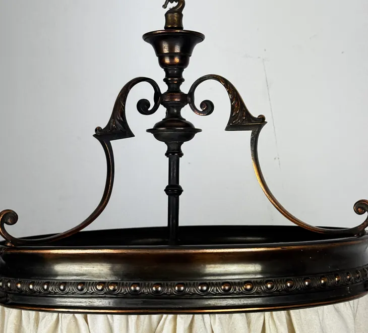 Art Nouveau Ring Pendant Light With Calico Skirt (56286) photo Lighting