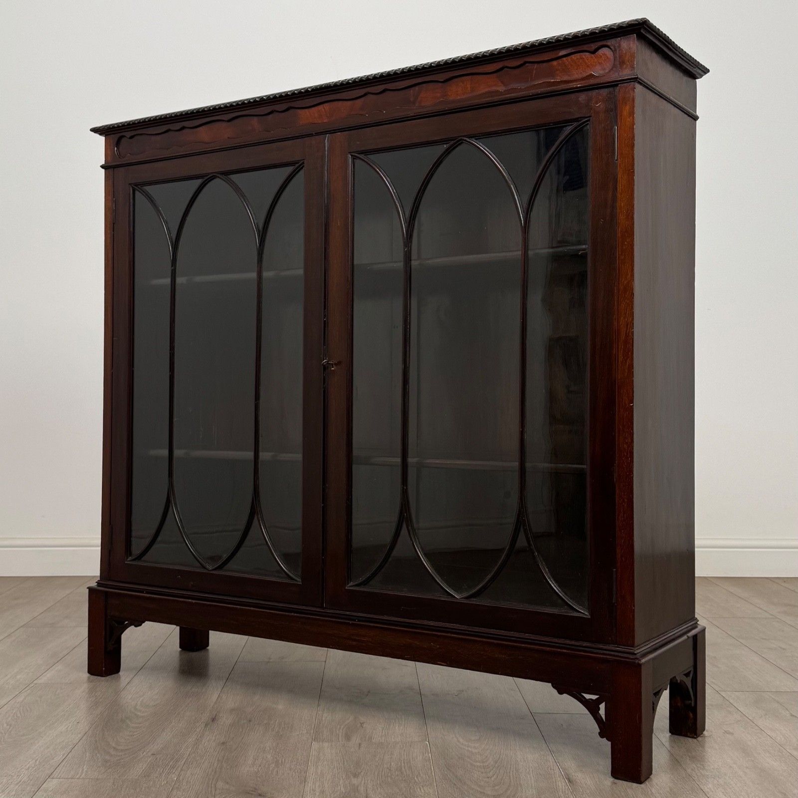 Antique 20th Century Edwardian Mahogany Display Cabinet ( Af 5763 ) photo for sale