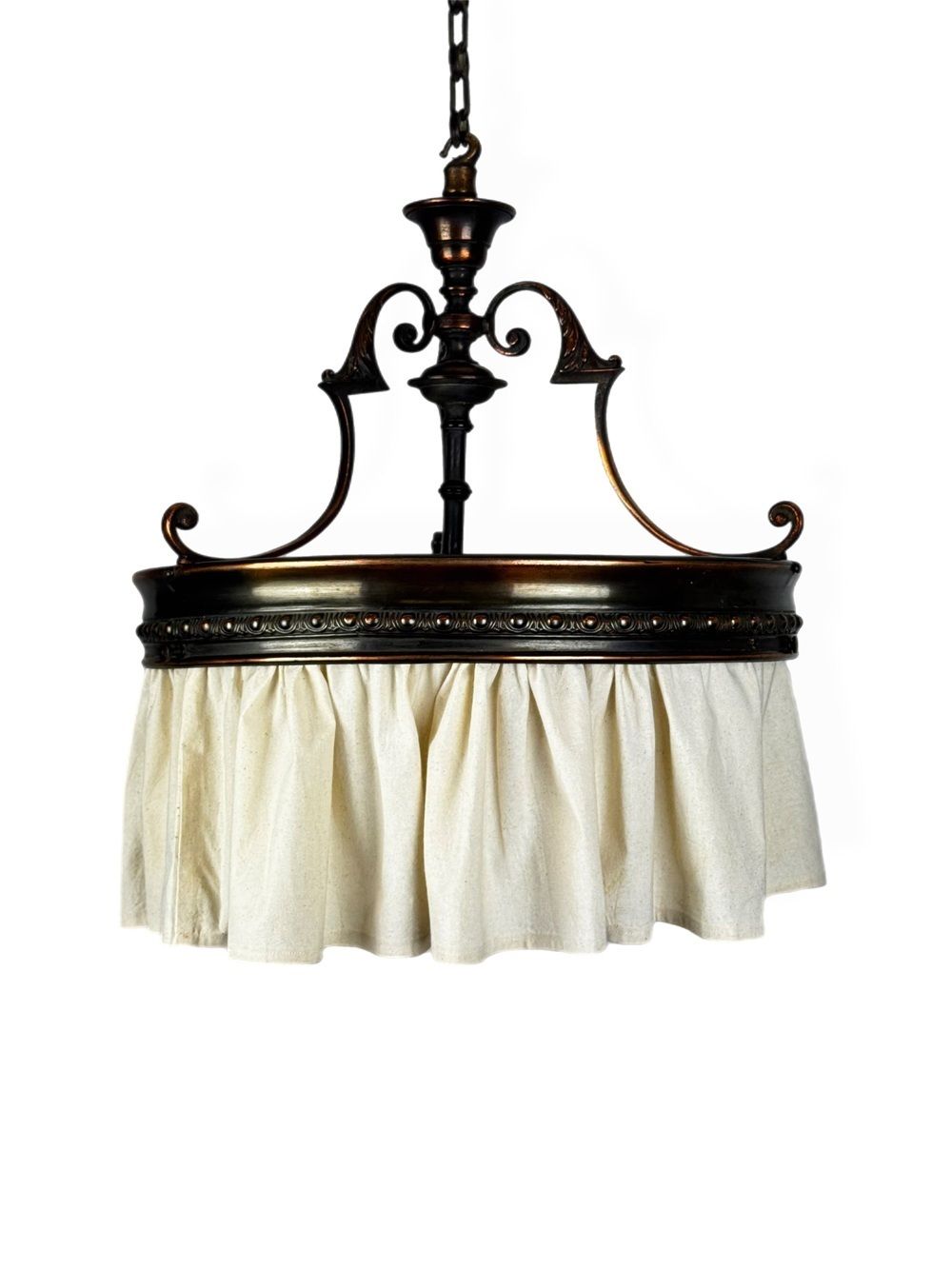 Art Nouveau Ring Pendant Light With Calico Skirt (56286) photo vinterior