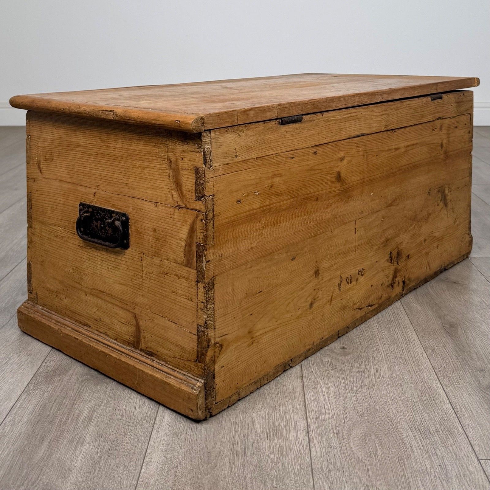 Antique 19th Century Victorian Blanket Box In Pine ( Af 5804 ) photo Furniture