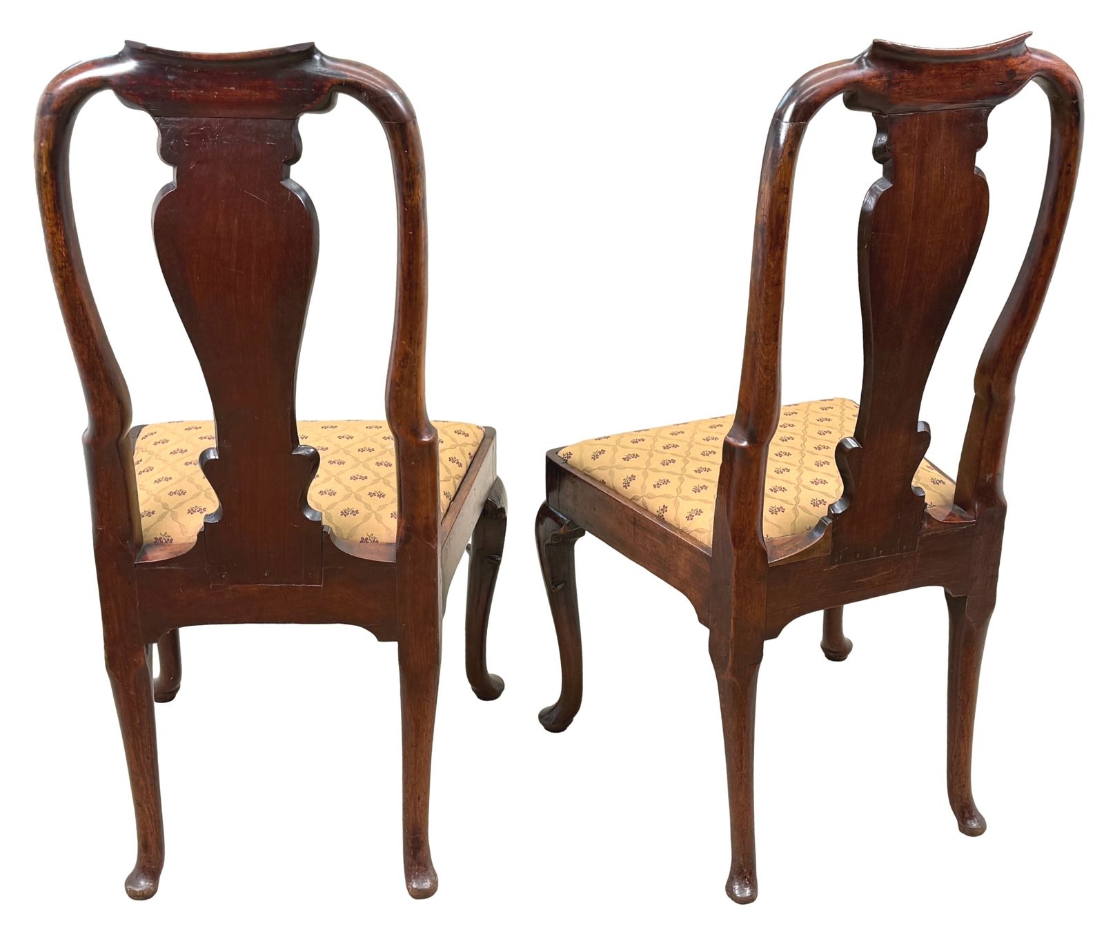 photo for sale Early 18th Century Queen Anne Set Of Six Walnut Dining Chairs (England, Circa 1710)