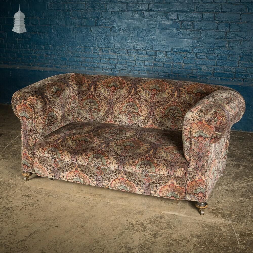 Victorian Style Drop Down Club Sofa Featuring Re Upholstered Fabric Inspired By William Morris Designs photo 1580.0