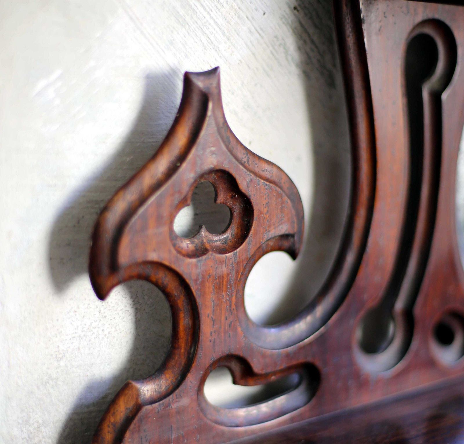 Antique Barely Twist Shelves French Art Nouveau Carved Wooden Shelf Mercury Glass Mirror photo vintage