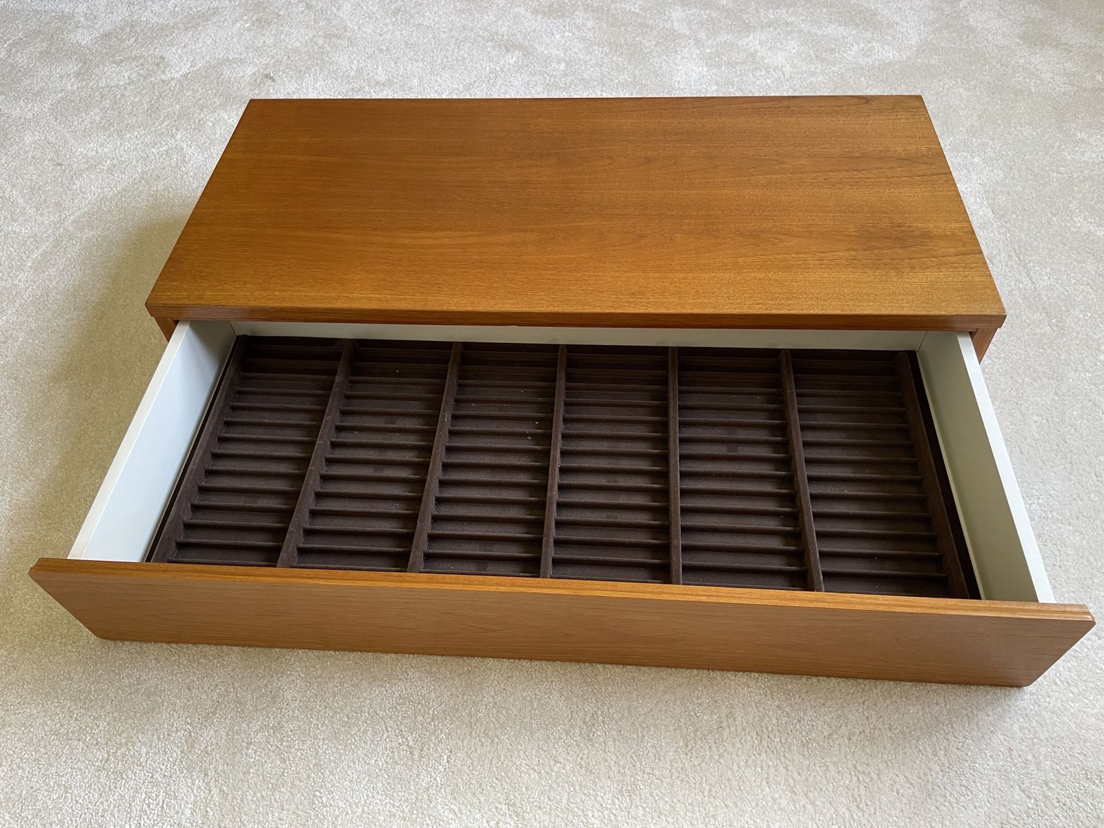 photo for sale Mid Century Teak Beaver & Tapley 33 Floating Drawer/Shelf With Mounting Bracket