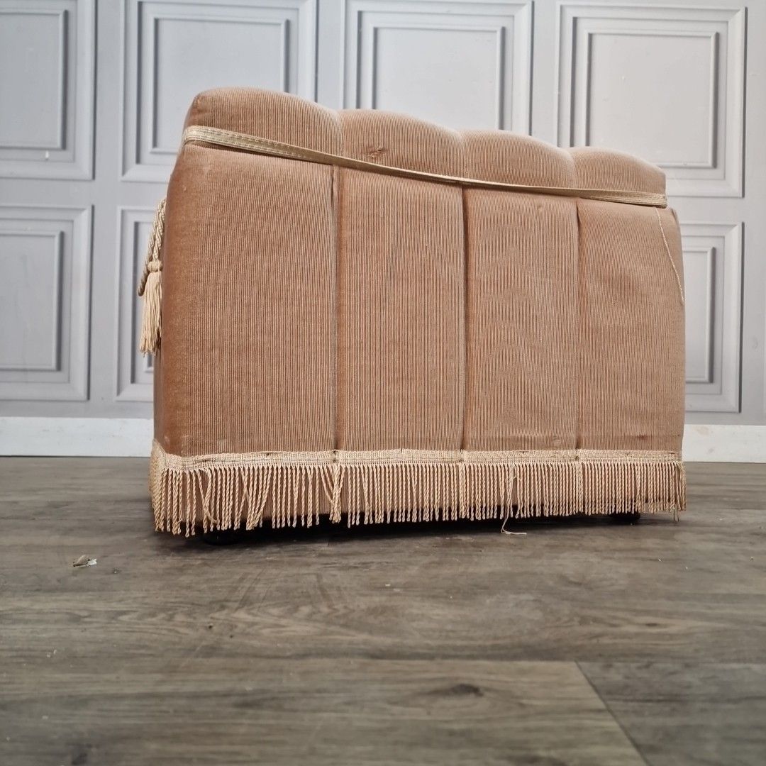 Vintage Sherbourne Storage Ottoman Upholstered Blanket Box Foot Stool Trunk Mcm photo for sale