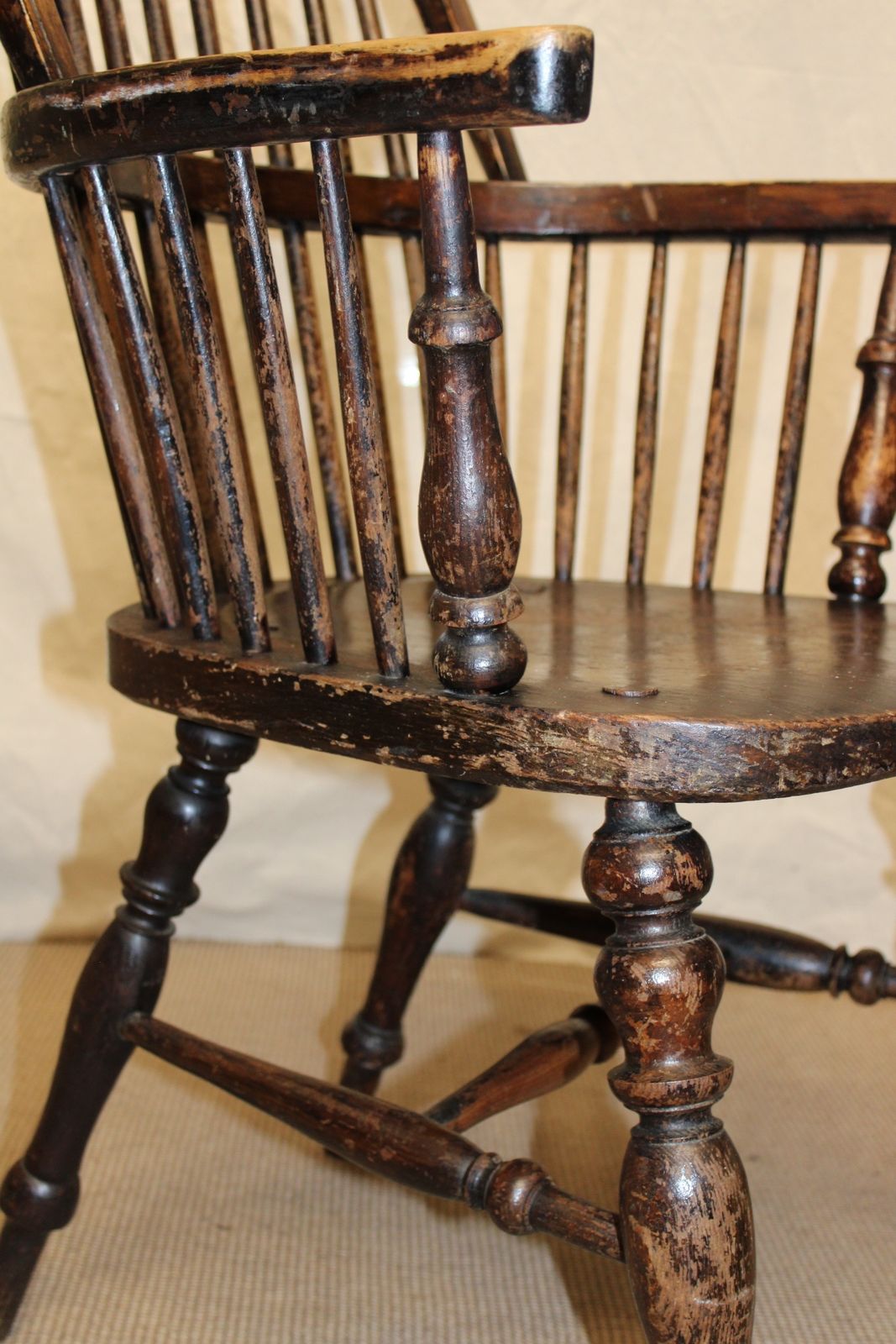 Antique Windsor Beech And Elm Windsor Armchair Chair Victorian Accent Chair photo vintage