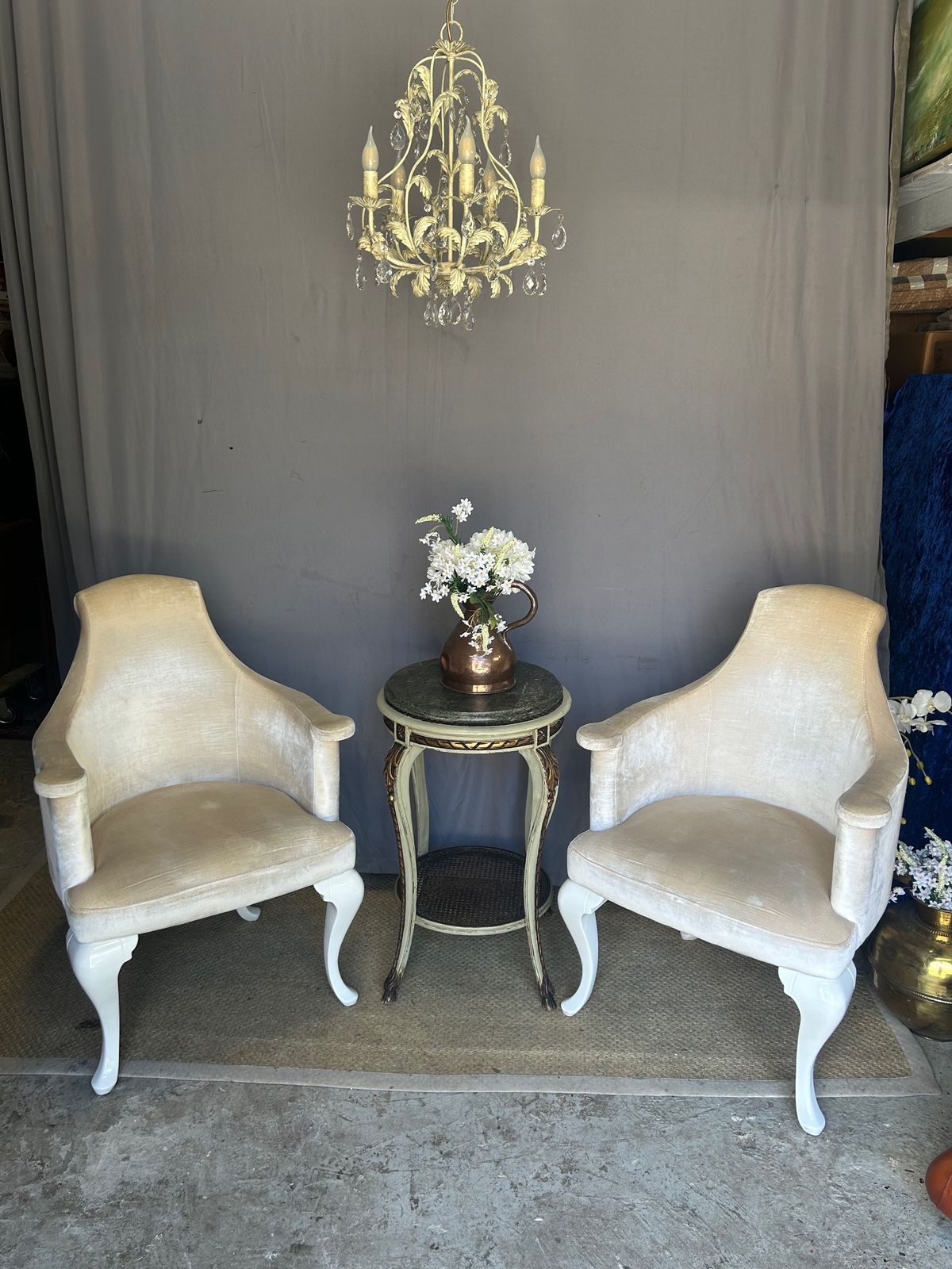 photo vintage Pair Of Italian Art Deco Velvet Armchairs Ipe Visionary Luxury Decoration Chairs