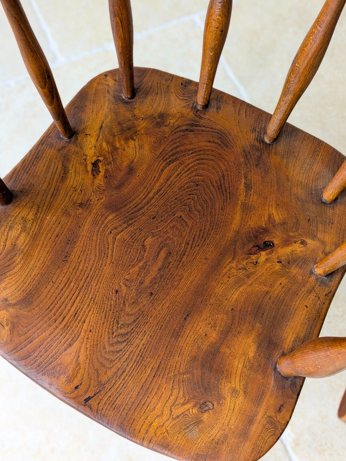 375.0 Arts & Crafts Style Elm And Beech Desk Chair 1940’s photo
