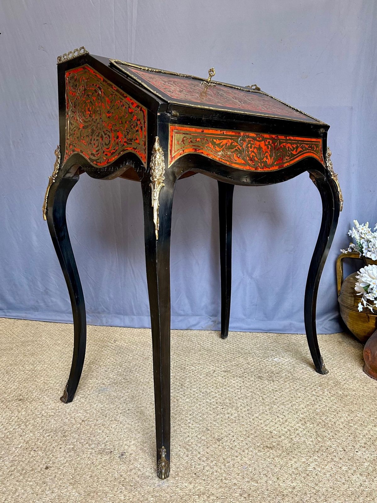photo for sale Antique Ladies French Boulle Writing Desk Bureau