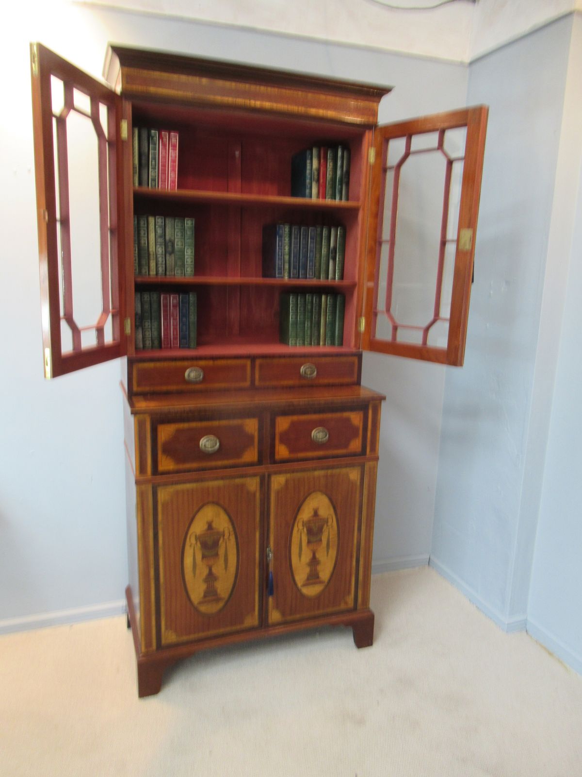 Mahogany And Marquetry   Inlaid   Bookcase photo furniture