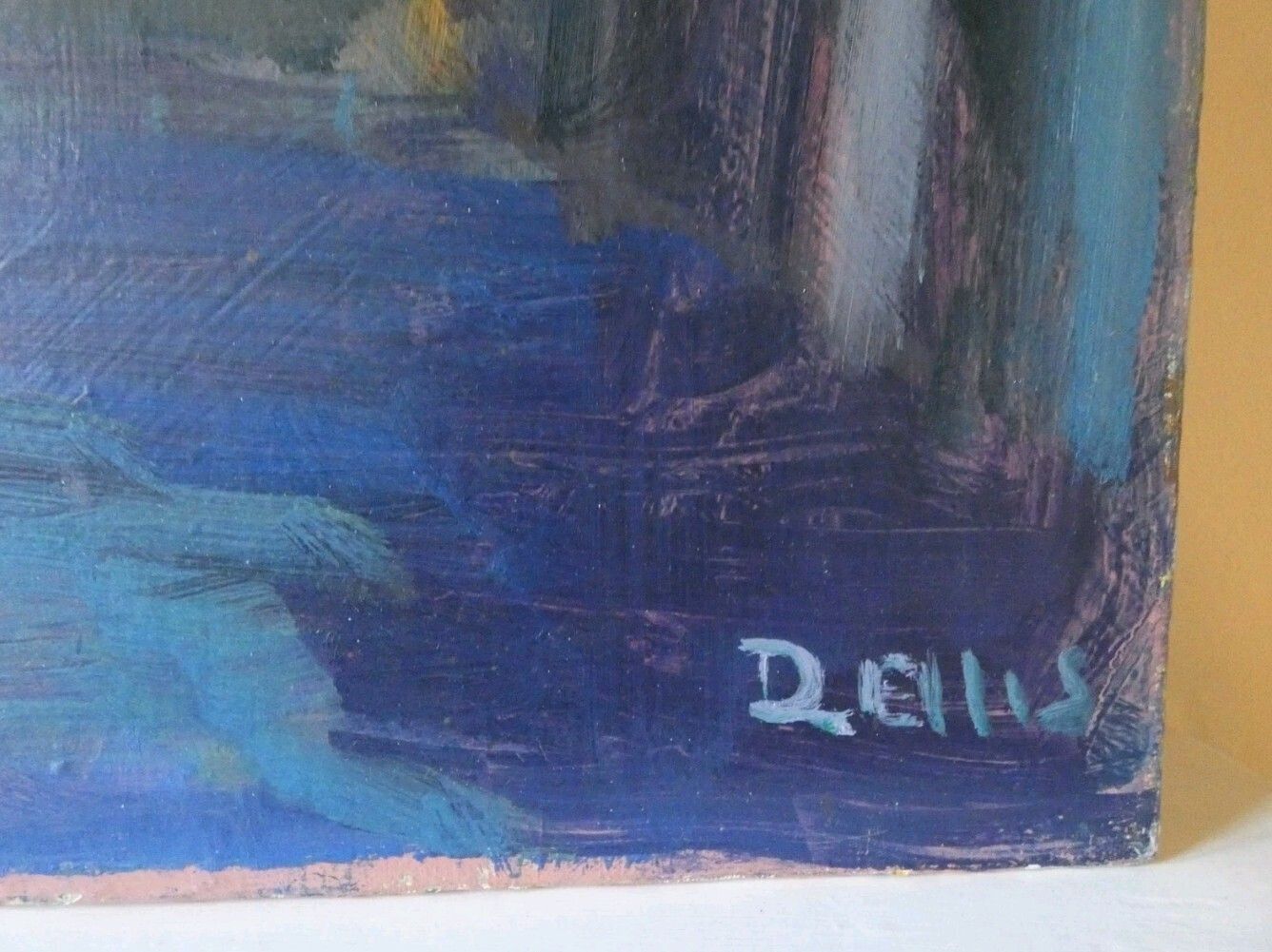 Large Impressionist Street Scene Oil Painting Signed D Ellis photo Art
