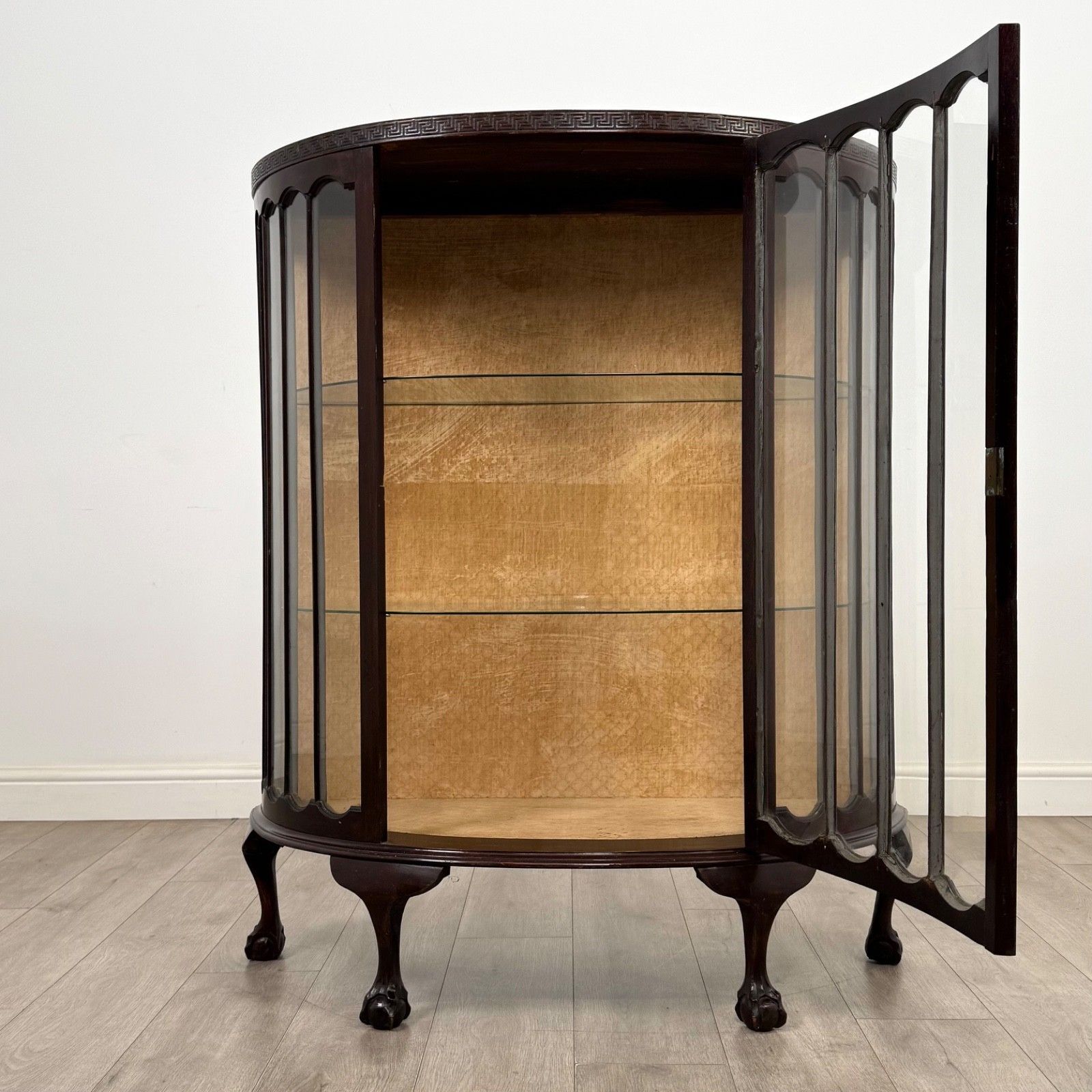 Antique 20th Century Edwardian Demi Lune Display Cabinet ( Af 5771 ) photo furniture