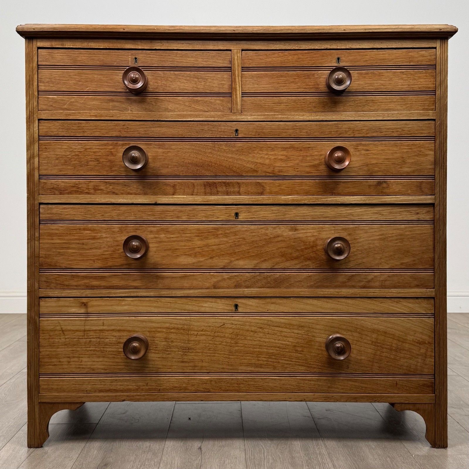 Antique 20th Century Edwardian Chest Of Drawers In Oak ( Af 5807 )