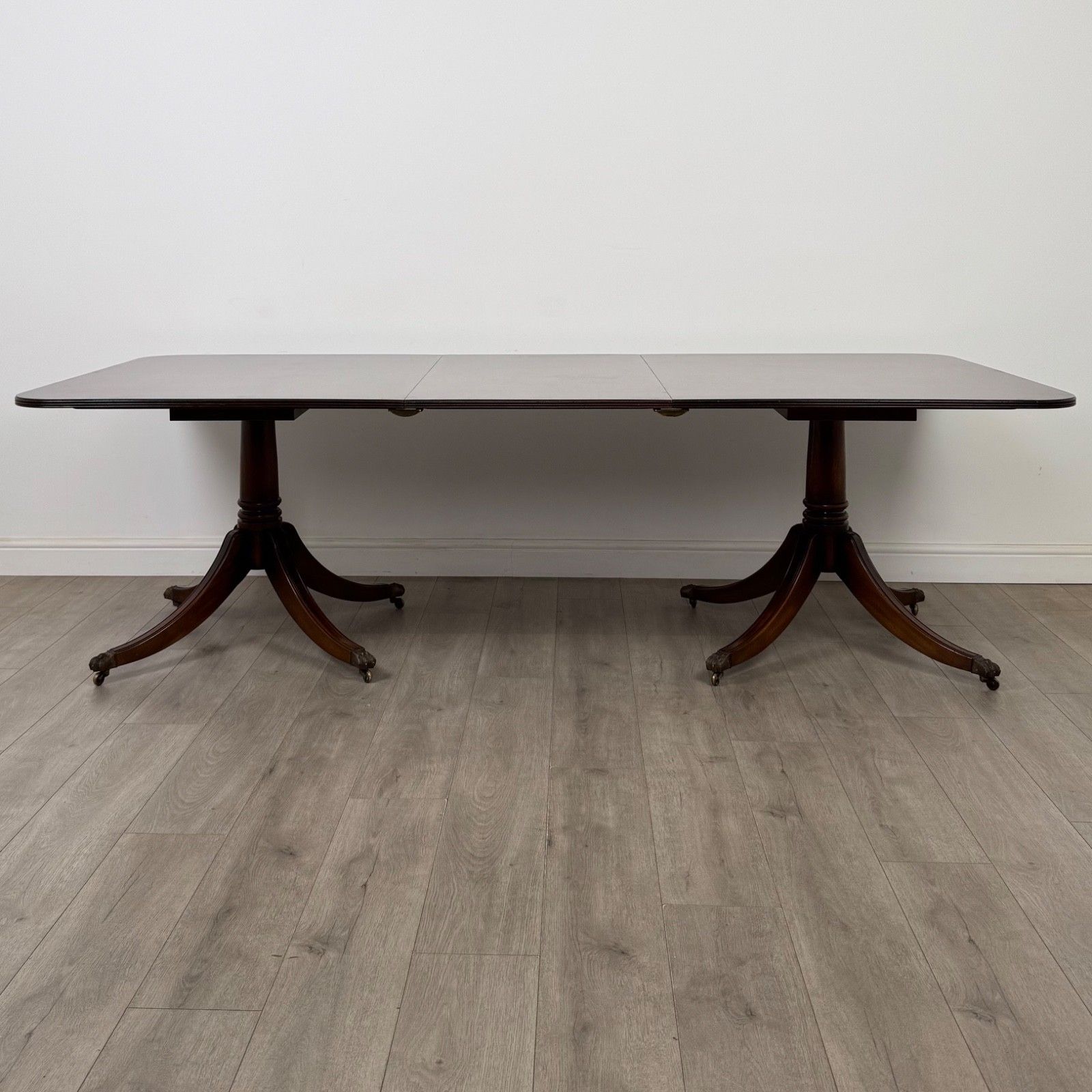 Antique 20th Century Twin Pedestal Dining Table In Mahogany ( Af 5808 ) photo furniture