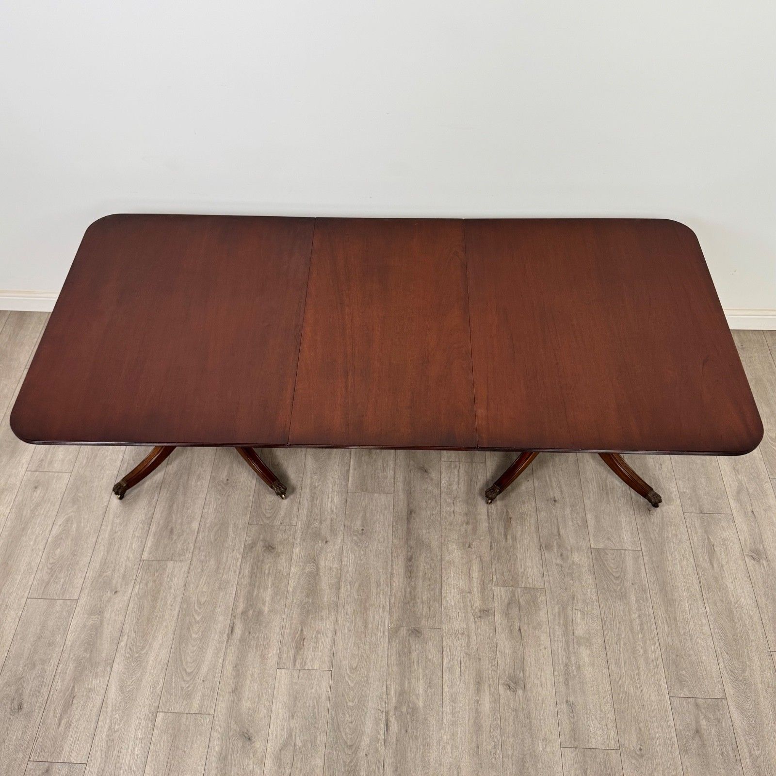 Antique 20th Century Twin Pedestal Dining Table In Mahogany ( Af 5808 ) photo for sale