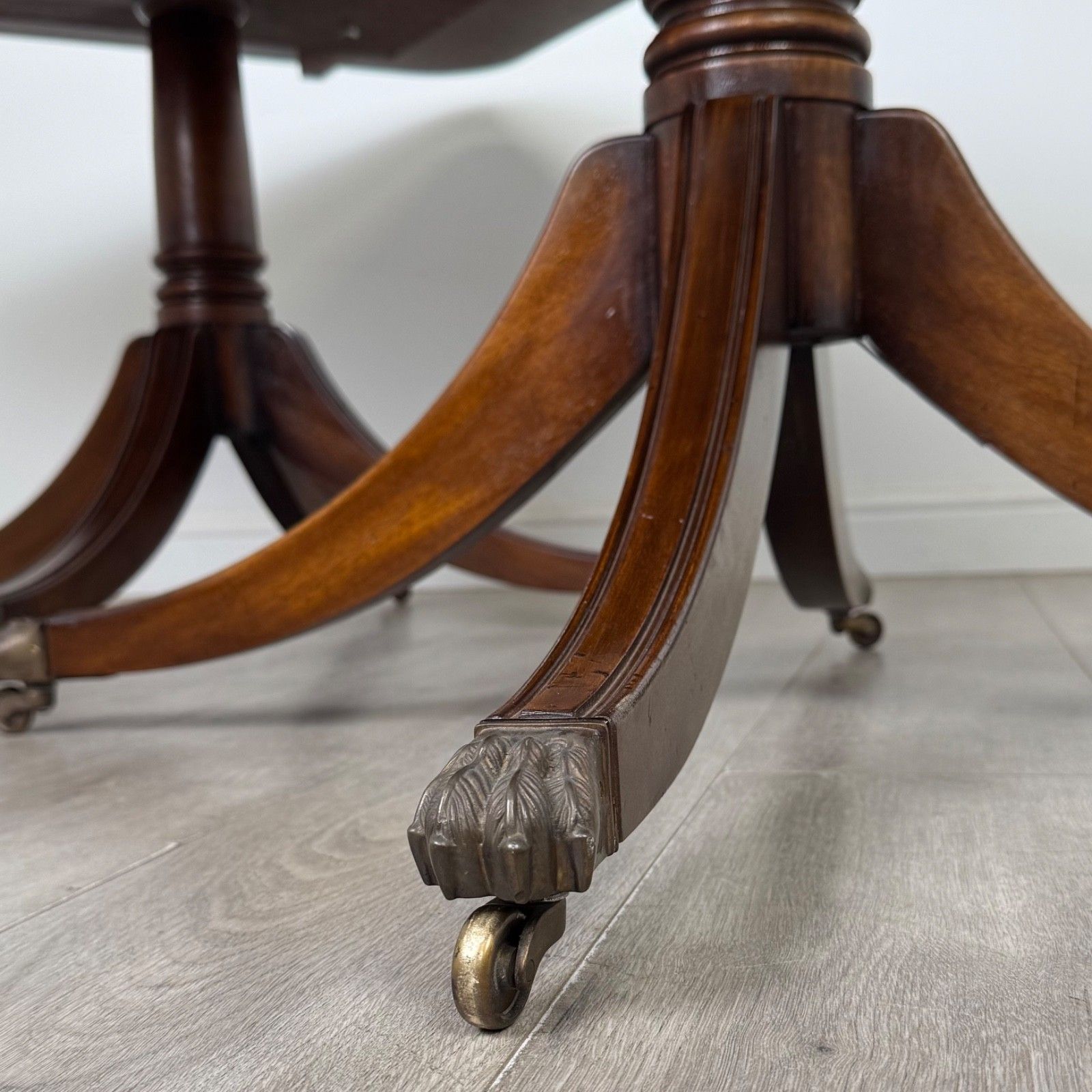 Antique 20th Century Twin Pedestal Dining Table In Mahogany ( Af 5808 ) photo vintage