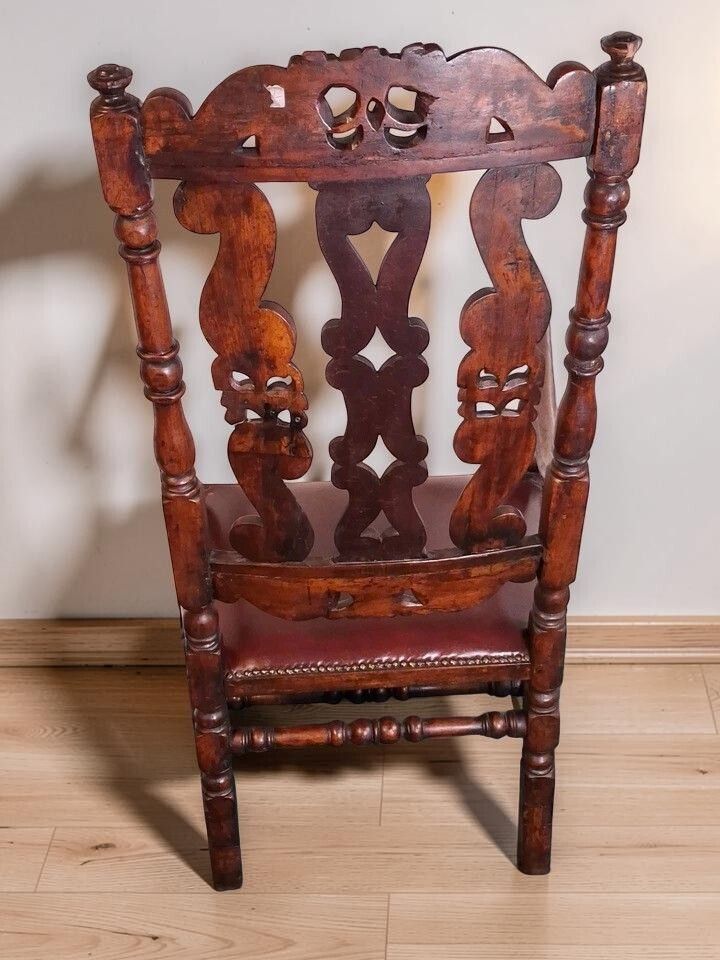 Early 19th Century Oak Carved Arm Chair Gorgeous For Display photo Furniture