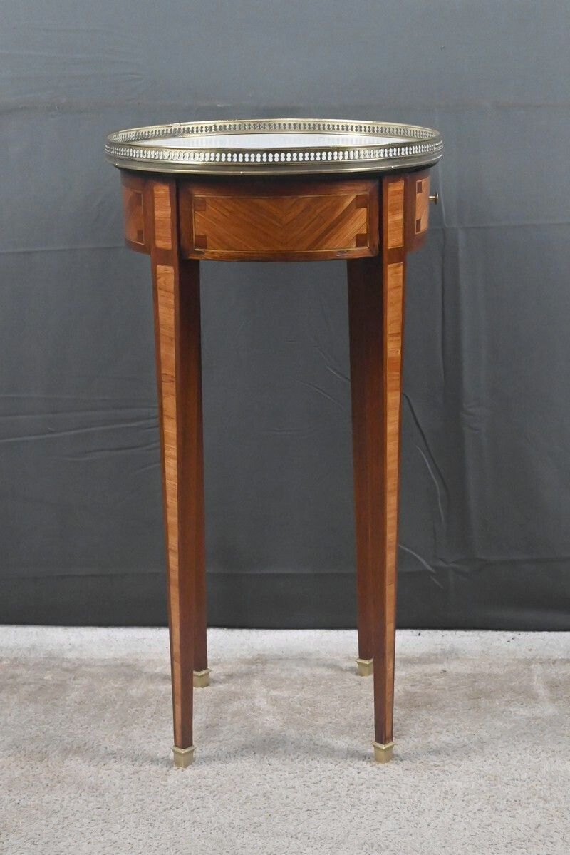 Furniture Small Marquetry Side Table, Louis XVI Style – Early 20th Century photo
