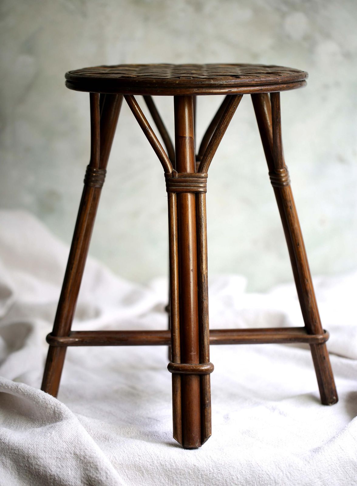 photo for sale French Mid Century Round Stool Small Table 1960s Vintage Furniture
