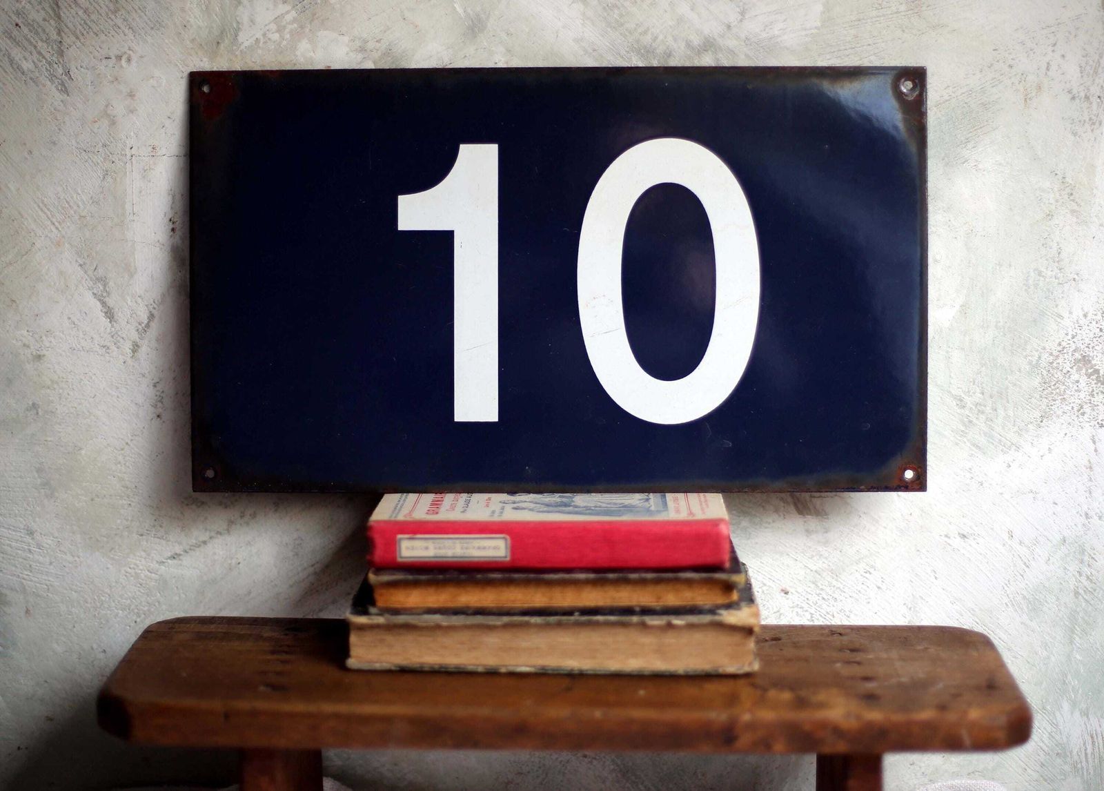 Sncf Enamel Number 10 Large French House Number Ten Blue Metal Wall Plaque Sign photo furniture