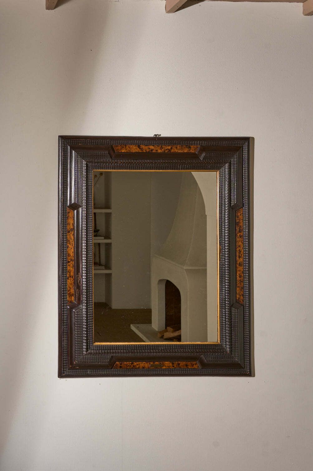 Large 19th Century Italian Ebonised And Faux Tortoiseshell Mirror   No2