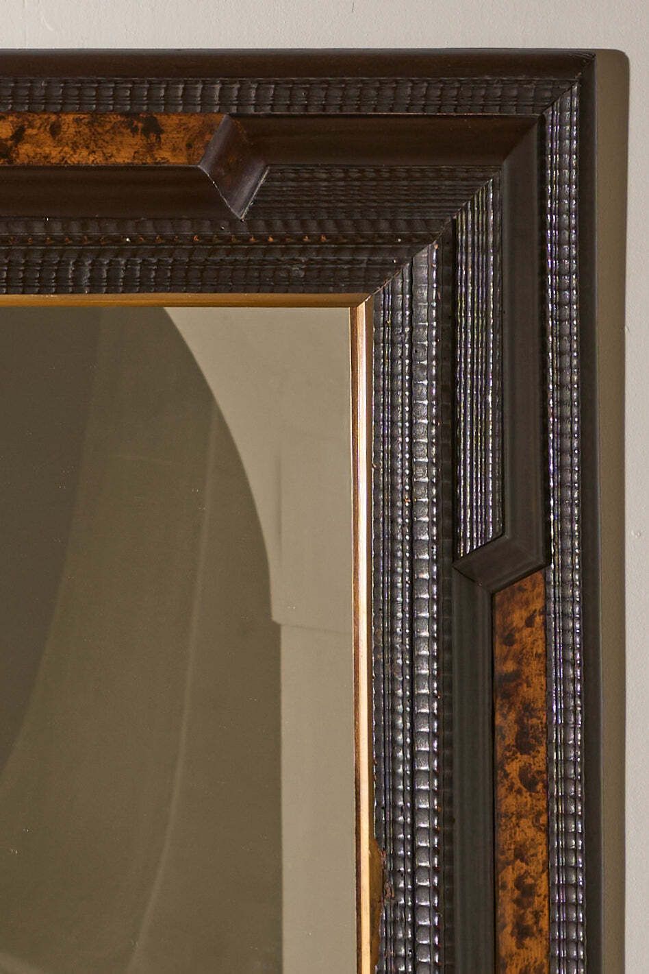 Large 19th Century Italian Ebonised And Faux Tortoiseshell Mirror   No2 photo Home Decor