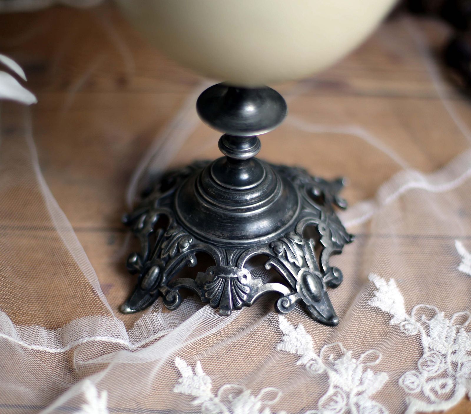 222.0 Antique Ostrich Egg And Pewter Display Stand Specimen For Cabinet Of Curiosities Rococo Style photo