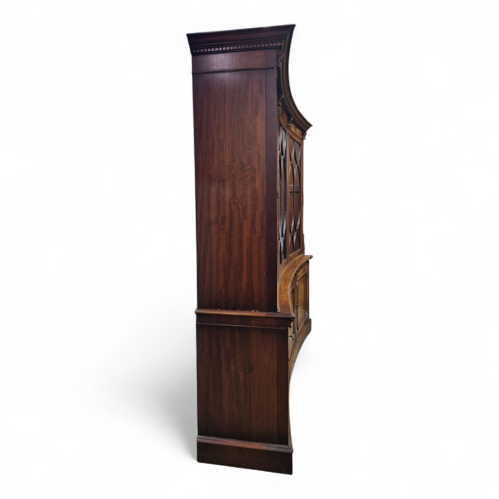 495.0 Reprodux Mahogany Concave Display Cabinet Astragal Glazed Bookcase 6 Door photo
