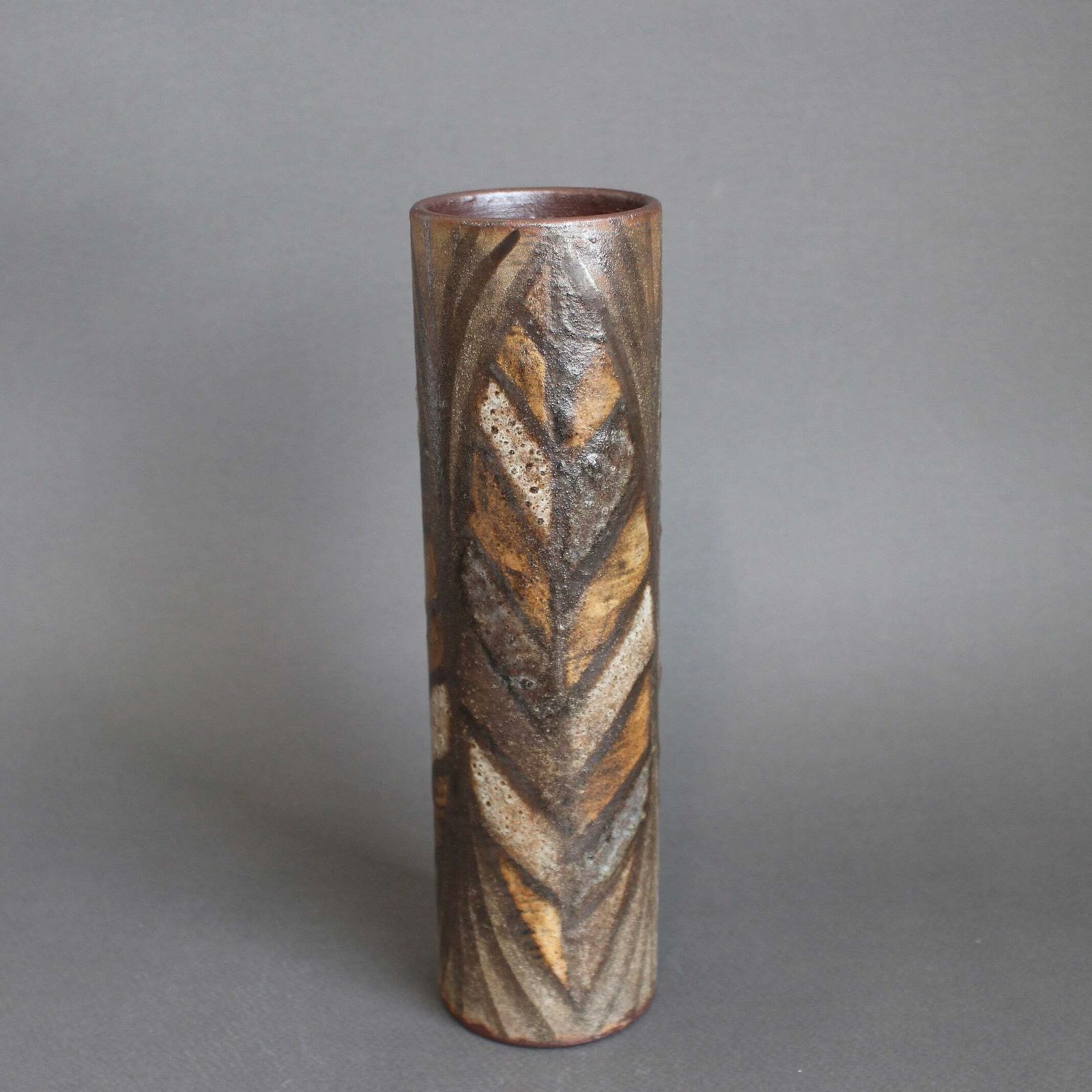 Mid Century French Ceramic Flower Vase By Alexandre Kostanda (Circa 1960s)