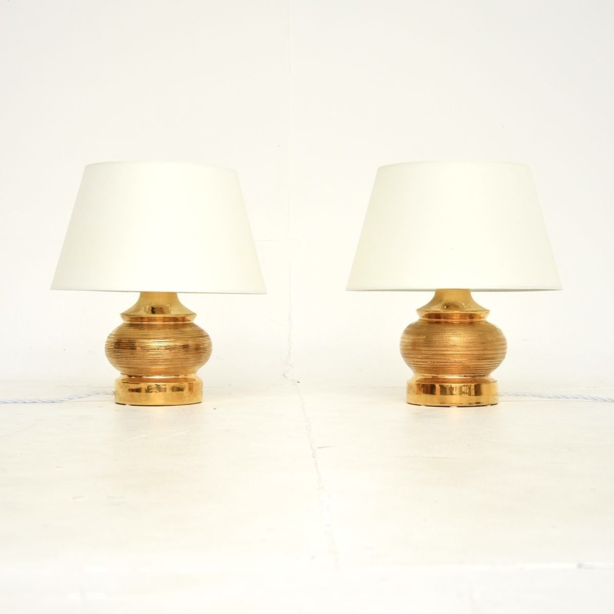 Pair Of Vintage Italian Ceramic Table Lamps By Bitossi. photo furniture
