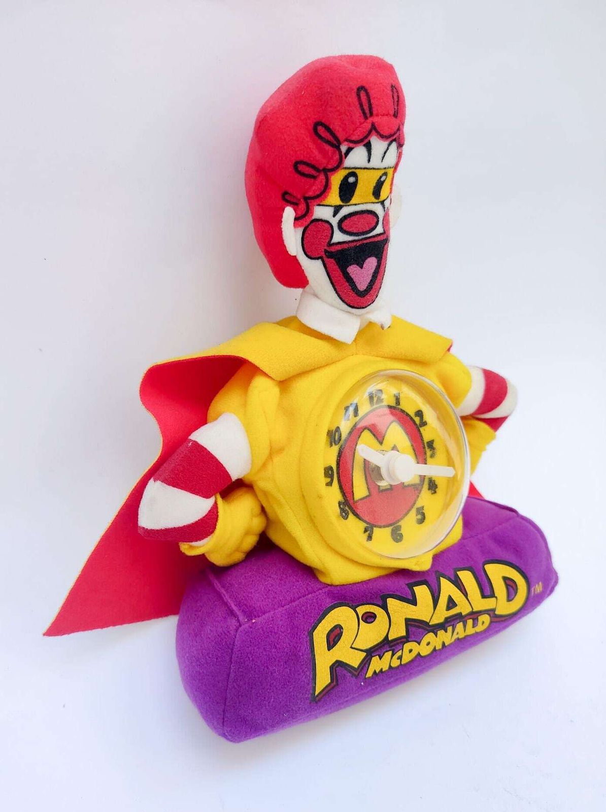Ronald McDonald pluche tafelklok Happy Meal 2002 Vintage photo for sale