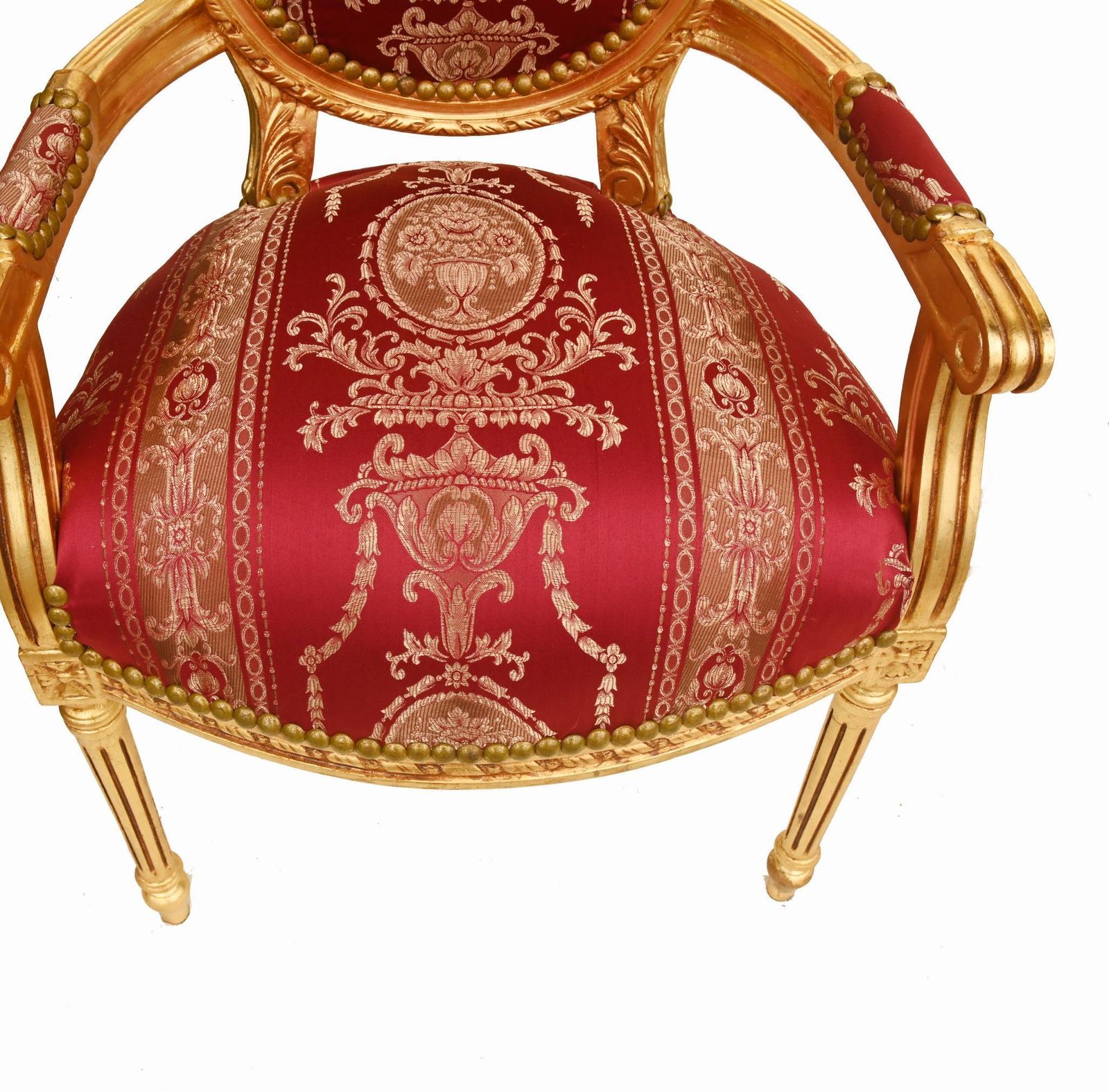 Pair French Gilt Arm Chairs Fauteuil Louis XVI Revival. photo Furniture