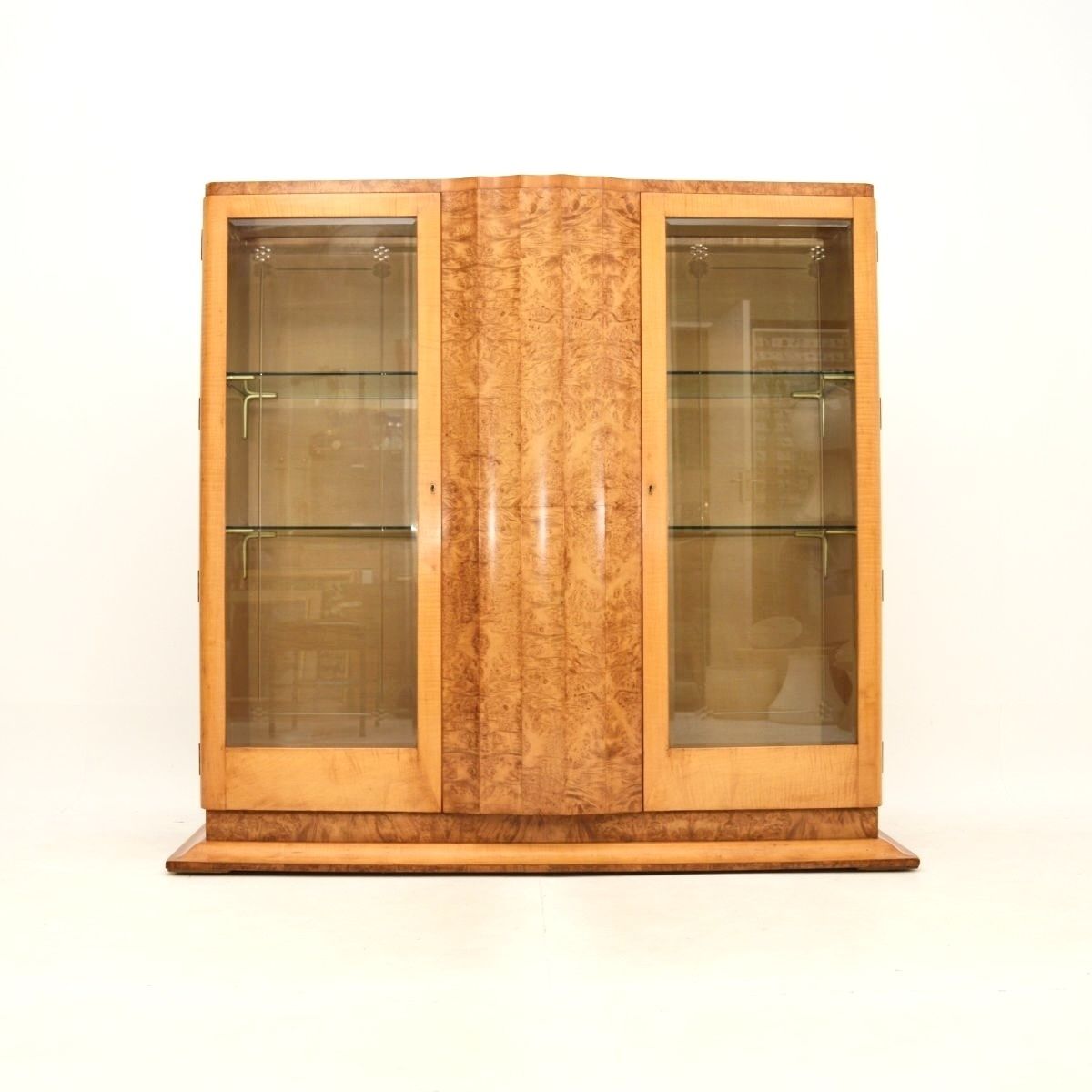 Art Deco Burr Walnut And Sycamore Bookcase / Cabinet By Epstein. photo furniture