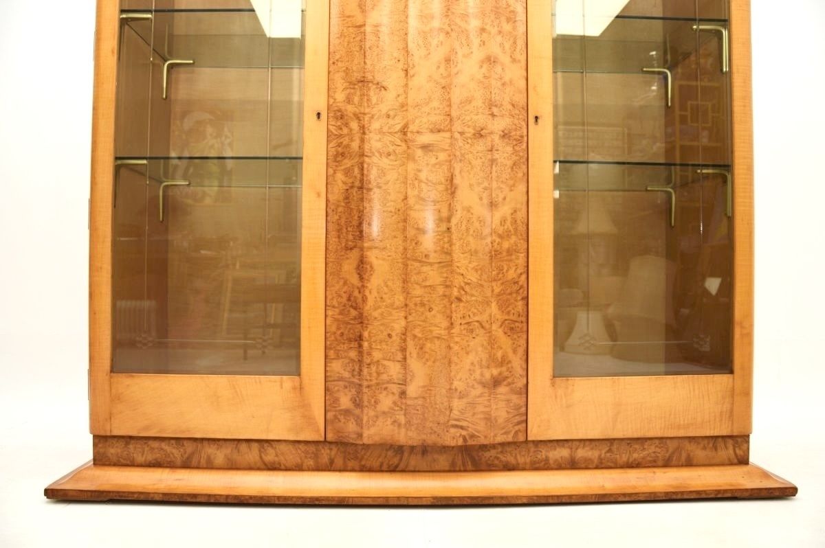 Art Deco Burr Walnut And Sycamore Bookcase / Cabinet By Epstein. photo vinterior