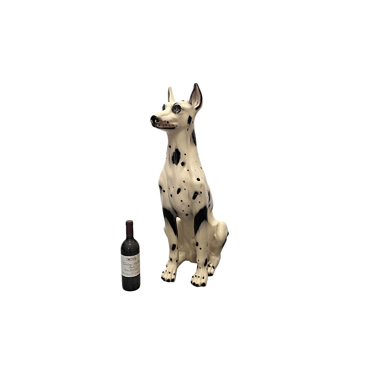 Large Italian Vintage Ceramic Harlequin Dog, 1970/80s