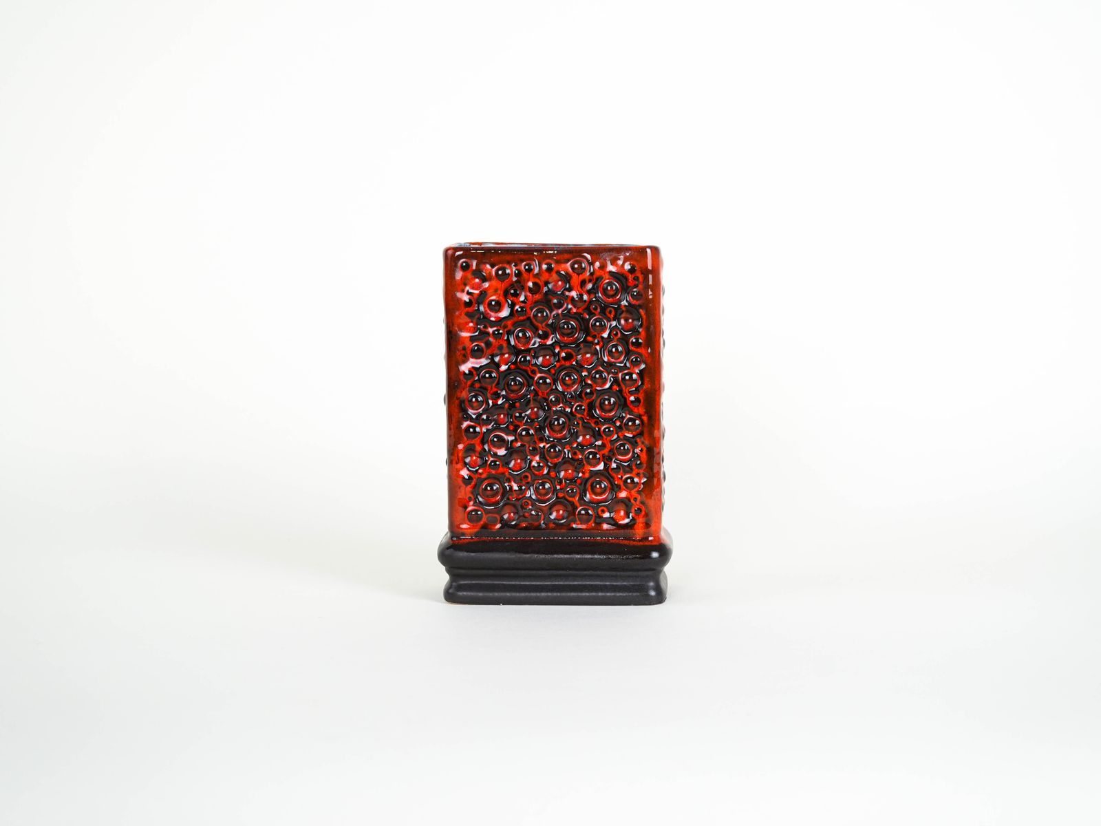 Vase rouge Fat Lava, design allemand, années 1960, fabriqué en Allemagne de l'Ouest photo furniture