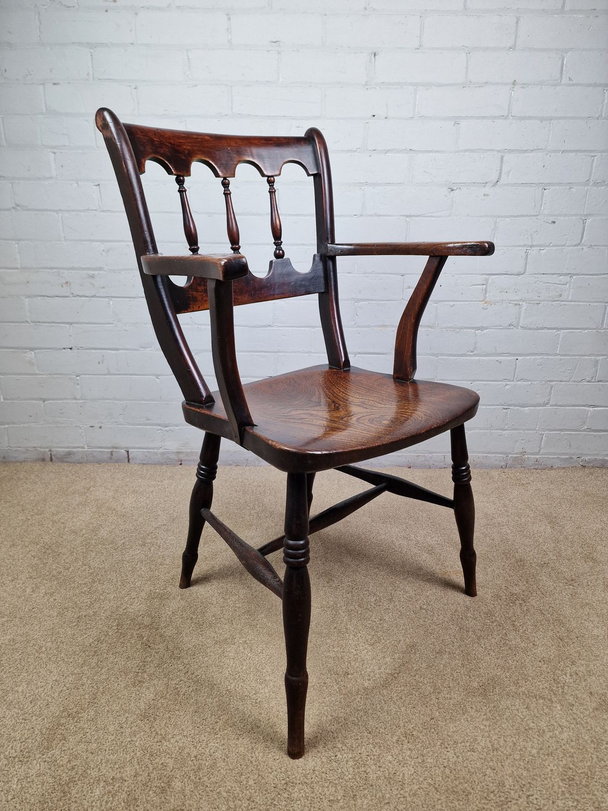 Victorian Elm And Beech Oxford Bar Back Windsor Chair photo Furniture