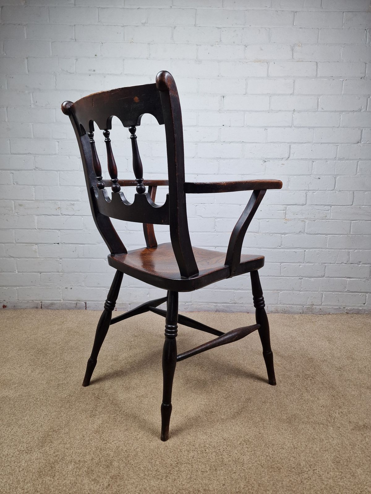 Victorian Elm And Beech Oxford Bar Back Windsor Chair photo vinterior