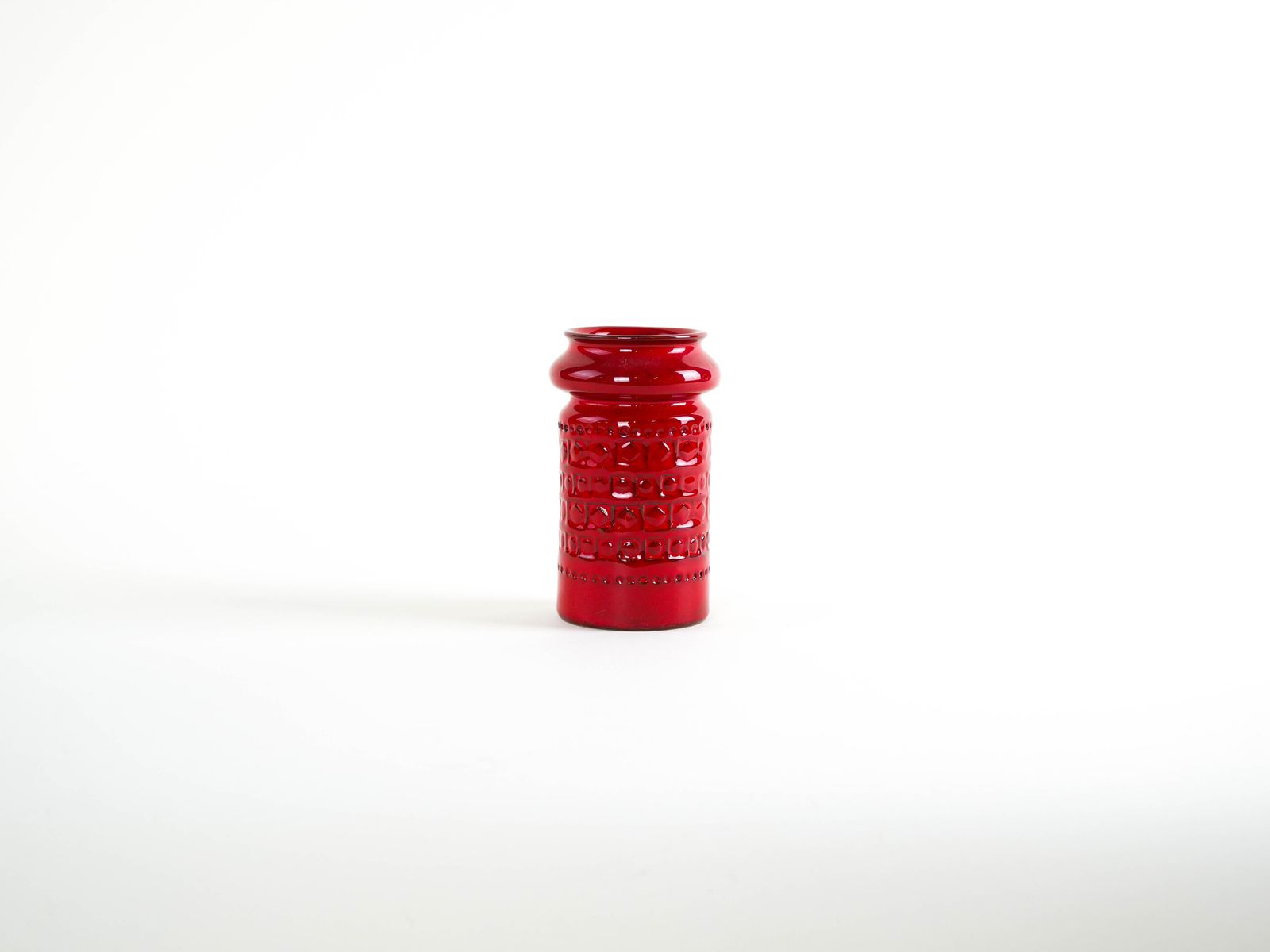 Vase en céramique rouge, design allemand, années 1960, fabriqué en Allemagne de l'Ouest photo furniture