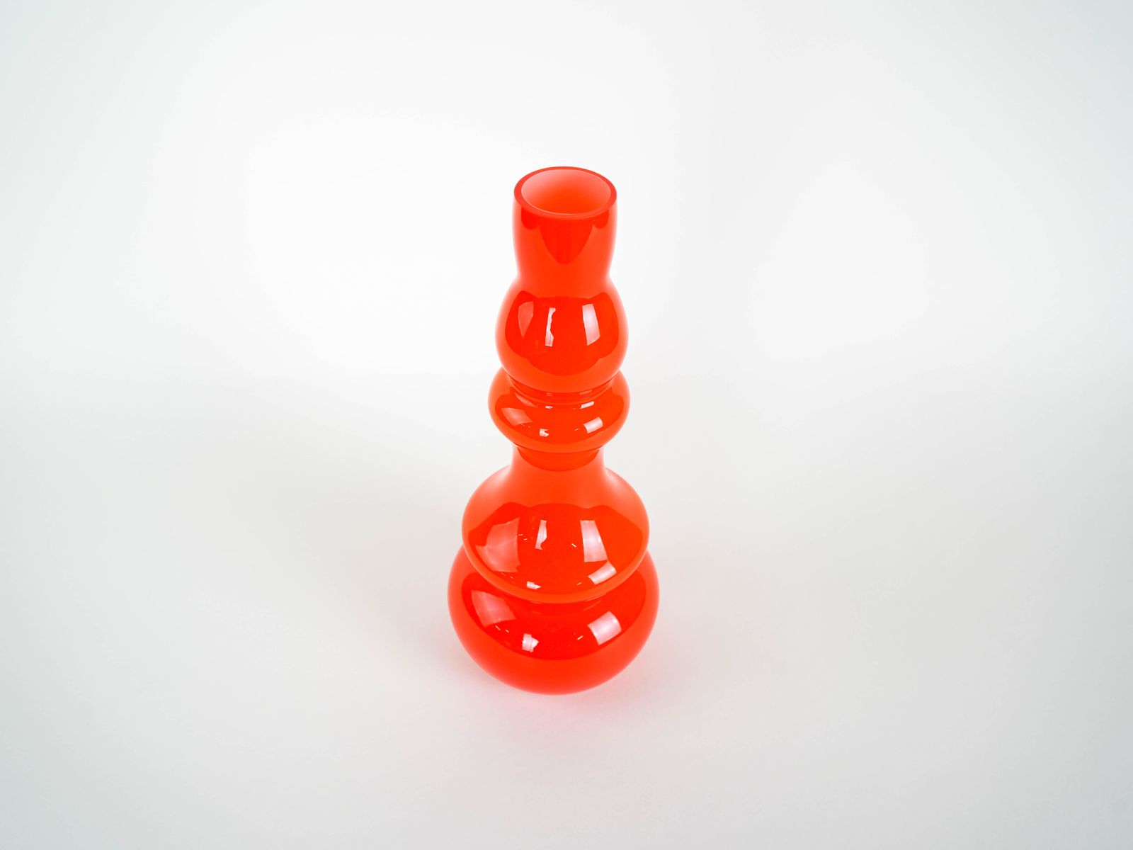 Oranje glazen vaas, Deens design, jaren 1960, gemaakt in Denemarken photo Woonaccessoires