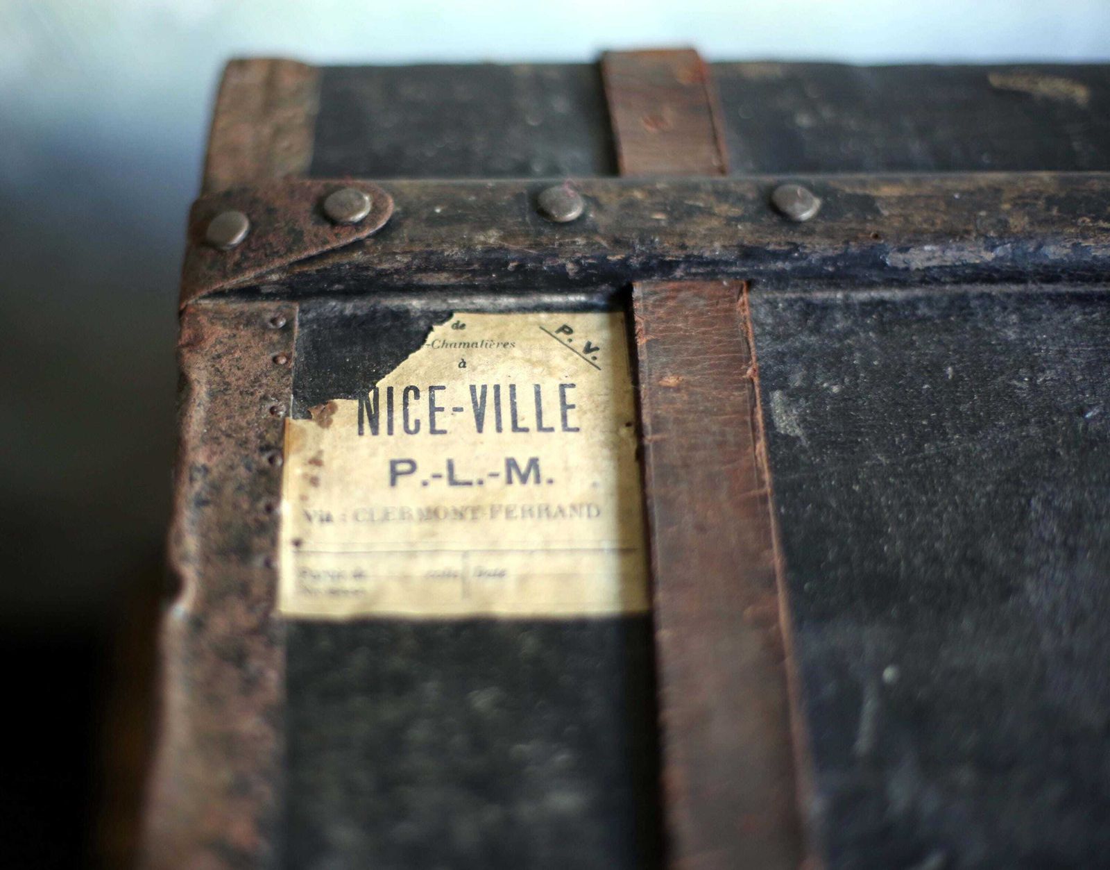 Antique Wood Military Box Aviation Regiment Wwi Black Trunk First World War Storage Chest French Army photo buy