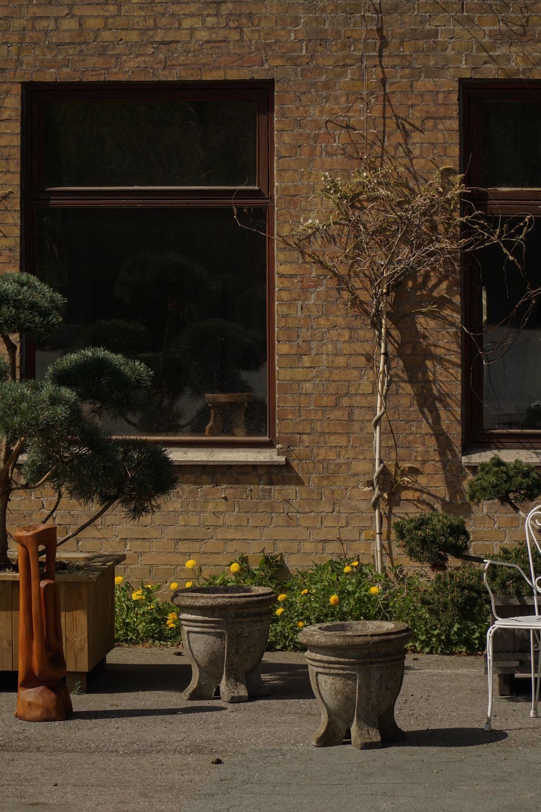 photo buy Pair Of French Mid Century Cast Stone Garden Urns / Jardinières, 1950s